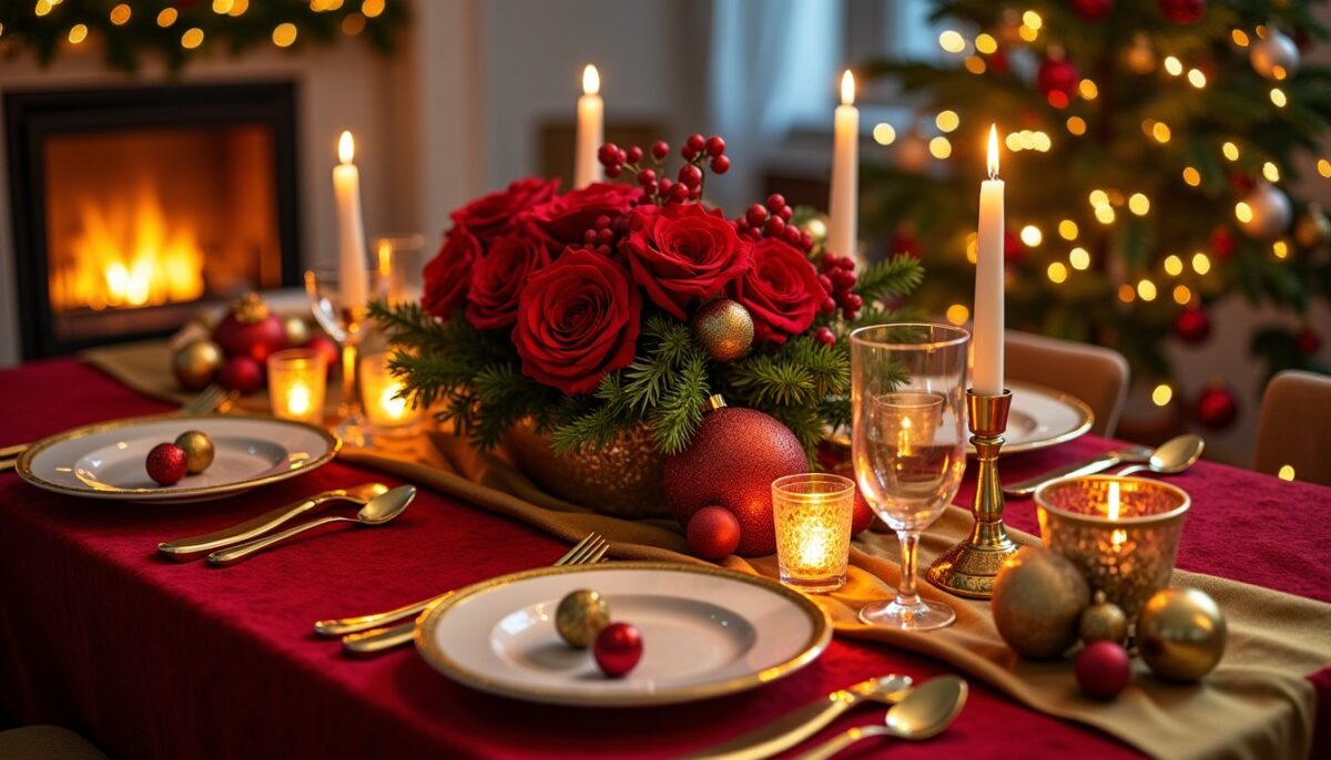 Les 10 idées incontournables pour une table de Noël en rouge et or éclatant